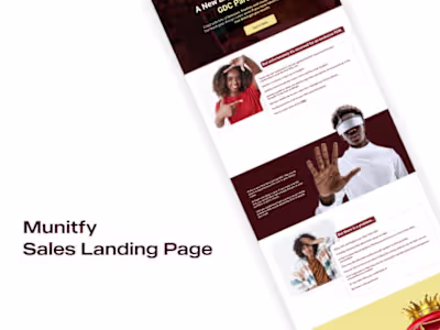 UI/UX Design for Munify Sales Landing Page