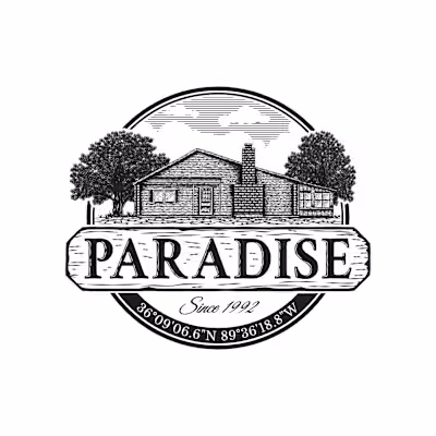 Vintage rustic hand drawn emblem logo for Paradise :: Behance