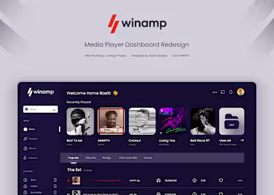 WINAMP MEDIA PLAYER REDESIGN on Behance