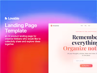 DreamNest - Landing Page Template
