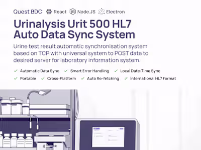 Urinalysis Urit 500 HL7 Auto Data Sync System