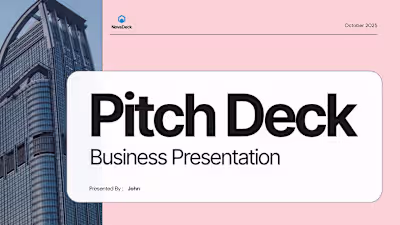 Clean and minimal pitch deck