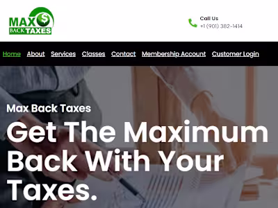 WordPress Website Design For Max Back Taxes
