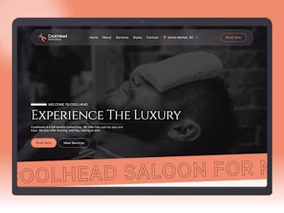 Barber Shop & Saloon Landing Page Redesign