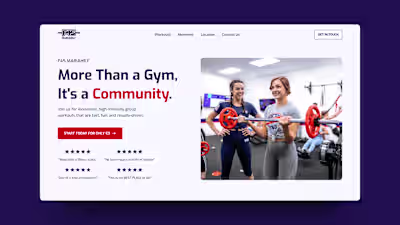 Fitness Studio Website Hero Section Redesign