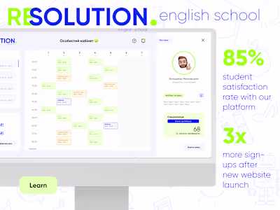 UI / UX Website Design for Online English Courses