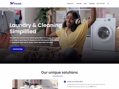 Xwash.ng Dry Cleaning Website Project