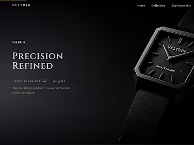 VELTRIN Luxury Watch Brand Website Overview A concept websit...