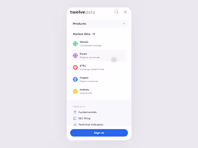 Redesigned a clean, structured mobile navigation for a finan...