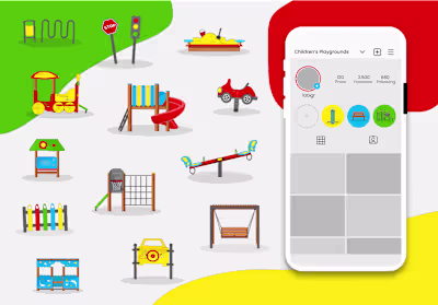Custom icon set for playground equipment manufacturer