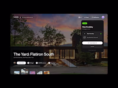 AI Web App for luxury renting apartments and house (UI/UX, Dark)