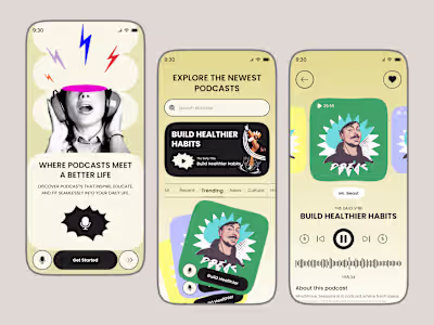 Podcast App UI Design for Enhanced Audio Discovery