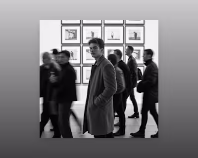 Cinematic black-and-white image using Ideogram