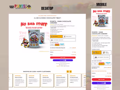 Points | Low Sugar Landing Page using Replo