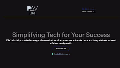 PAV Labs Landing Page