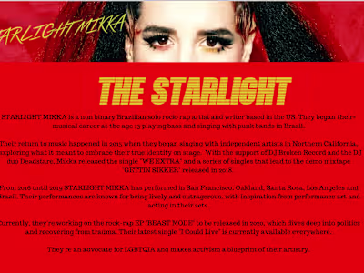 Media Kit for Artist Starlight Mikka
