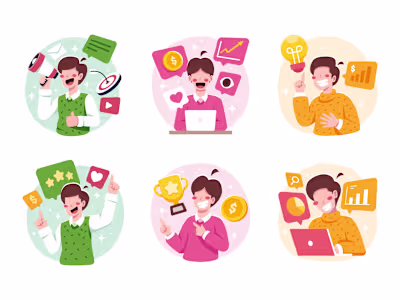 Business and Marketing Illustration Set