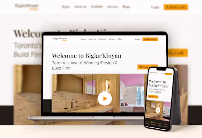 Interior design firm website design