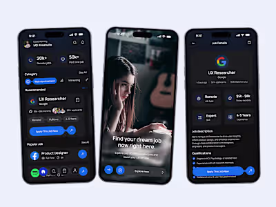Job Finder Mobile App UI Design