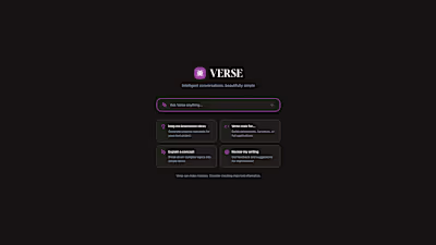 Verse - AI Chat Interface Concept Concept chat interface for...