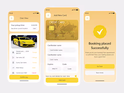 Cab Booking- Payment Screen