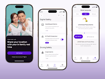 Live Location Sharing Mobile App UI/UX Design