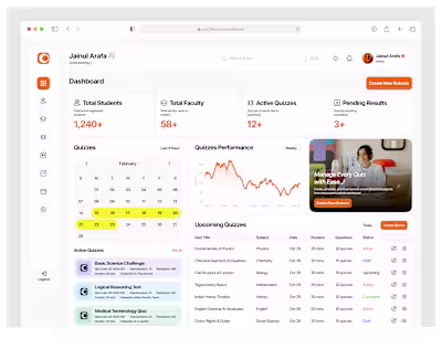 Education Platform Online Quiz Admin Dashboard
