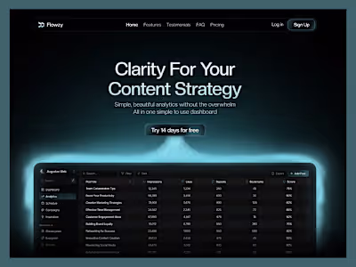 Flowzy landing page