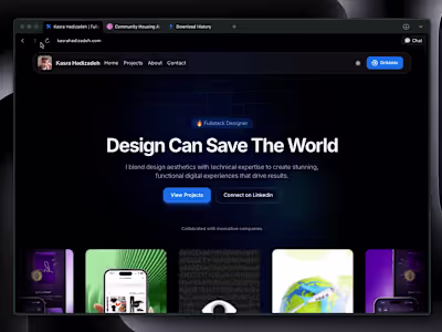 Dark Mode Portfolio | HeroUI & Tailwind