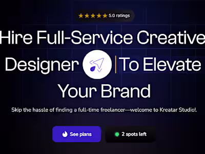 Kreatar Studio – A tailored made landing page for an Agency
