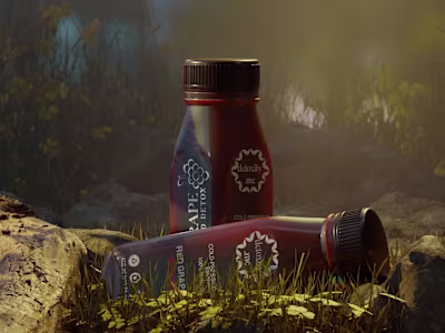 Red Grape Juice 3D Animation