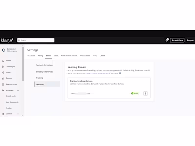Klaviyo and Shopify Branded Domain Email Sending
