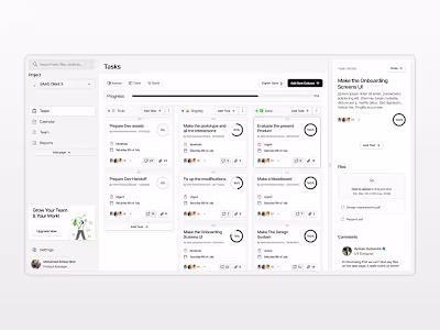 Project / Task Management App UI - UI components Design by Moha…