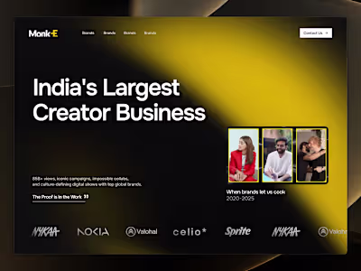 Built Monk-E’s new Webflow home for India’s creator economy