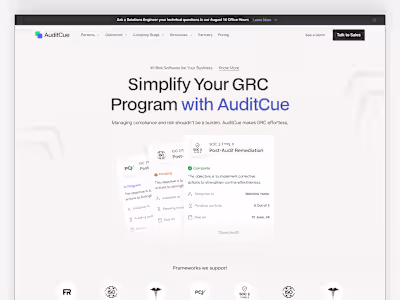 Auditcue: Framer Minimalist Landing Page