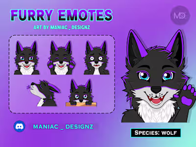 Furry Emotes | Wolf Fursona Emotes | Furry Stickers | Commis...
