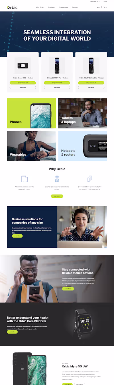 Orbic – Ecommerce Web Application for Connected Devices