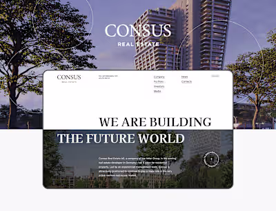 Consus - real estate agency website redesign