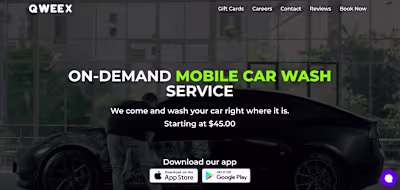 Flutter Mobile App for car wash on demand company