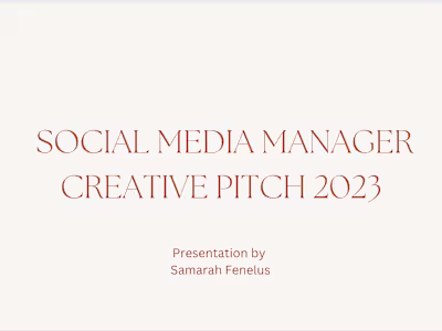 Spoak Social Media Manager Creative Pitch