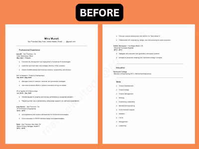 Resume Enhancement for Technology Leadership