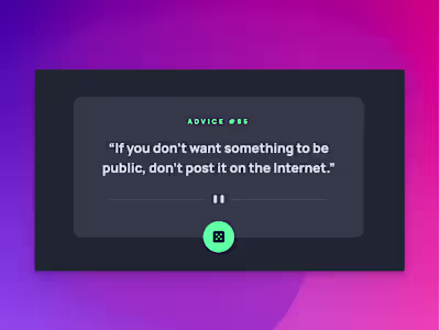 Advice Generator