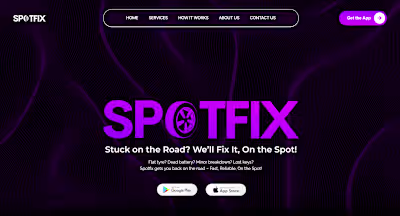 Spotfix – App Landing Page for On-Demand Vehicle Repair Services