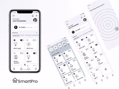 SmartPro - Smart Home Application UI