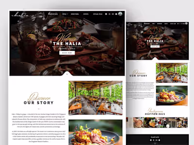 Clean and stunning website for Halia's Kitchen