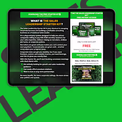 FRACTIONAL SALES LEADERSHIP SALES LANDING PAGE