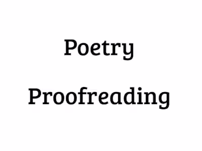 Poetry Manuscript Proofreading