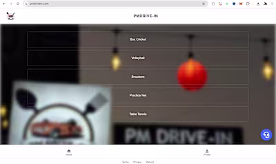Booking system for games in