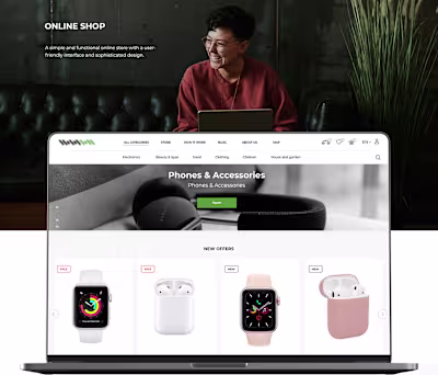 An online marketplace: UI/UX design / development / App 