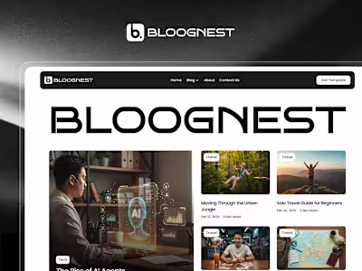 Bloognest : Blog Website Framer Template